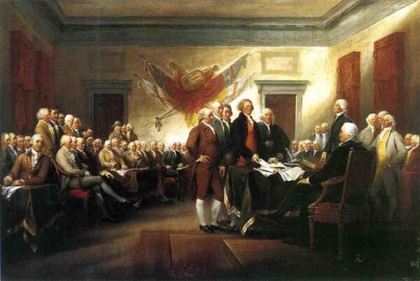The Declaration of Independence by John Trumbull, hand-painted oil reproduction