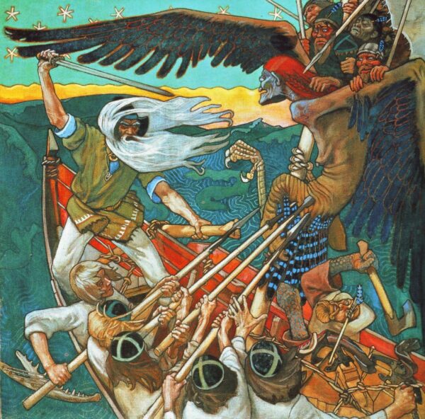 The Defence of the Sampo by Akseli Gallen-Kallela, hand-painted oil painting reproduction