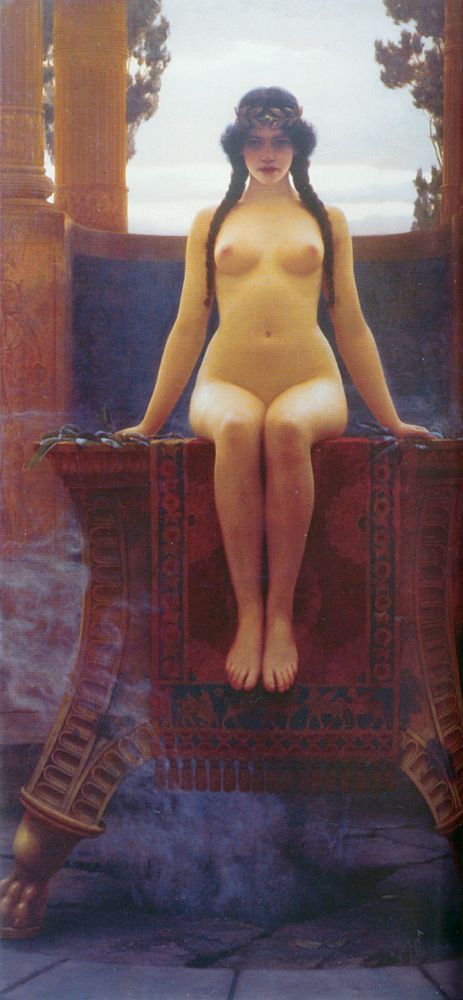 The Delphic Oracle by John William Godward, hand-painted oil reproduction