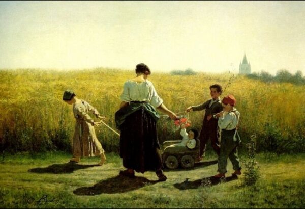 The Departure for the Fields by Jules Breton, hand-painted oil painting reproduction