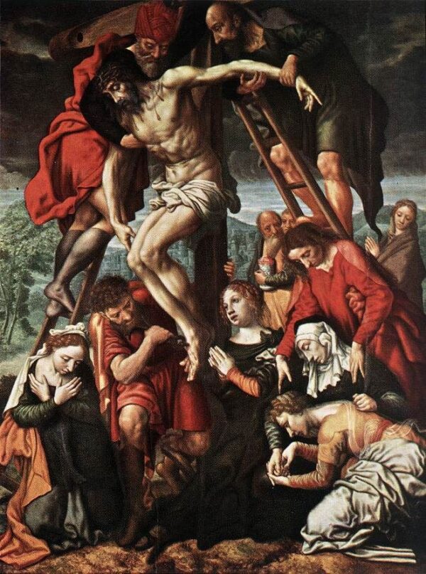 The Descent from the Cross by Jan Sanders van Hemessen, hand-painted oil painting reproduction