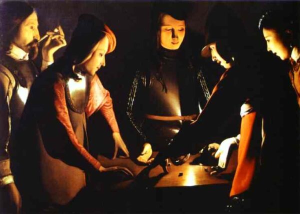 The Dice Players by Georges de La Tour, hand-painted oil painting reproduction