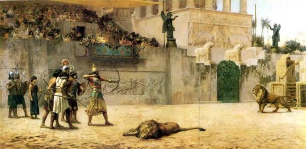 The Diversion of an Assyrian King by Frederick Arthur Bridgman, hand-painted oil painting reproduction