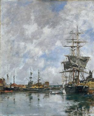 The Dock at Deauville by Eugène Louis Boudin, hand-painted oil reproduction