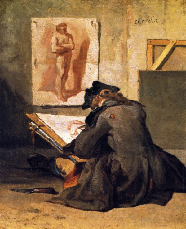 The Draughtsman by Jean-Baptiste-Siméon Chardin, hand-painted oil painting reproduction