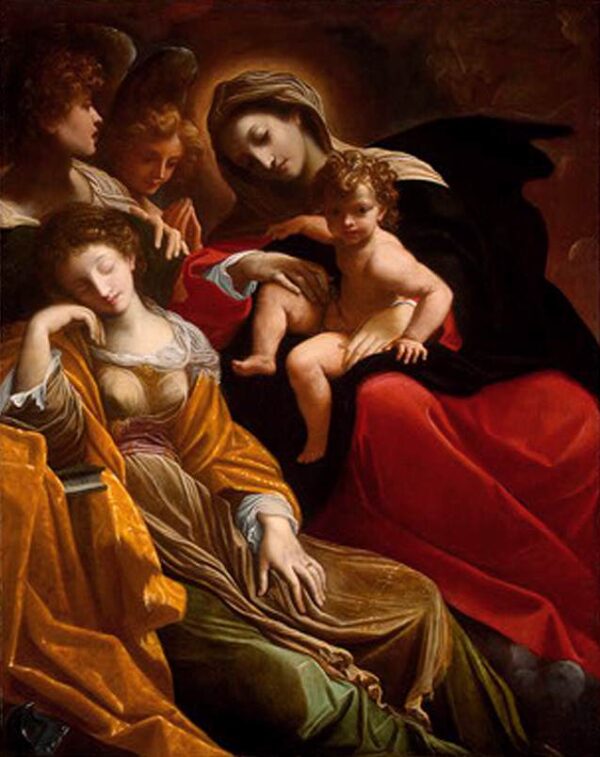The Dream of Saint Catherine of Alexandria by Lodovico Carracci, hand-painted oil painting reproduction