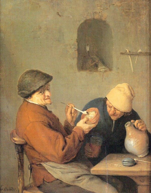 The Drinker And The Smoker by Adriaen van Ostade, hand-painted oil painting reproduction