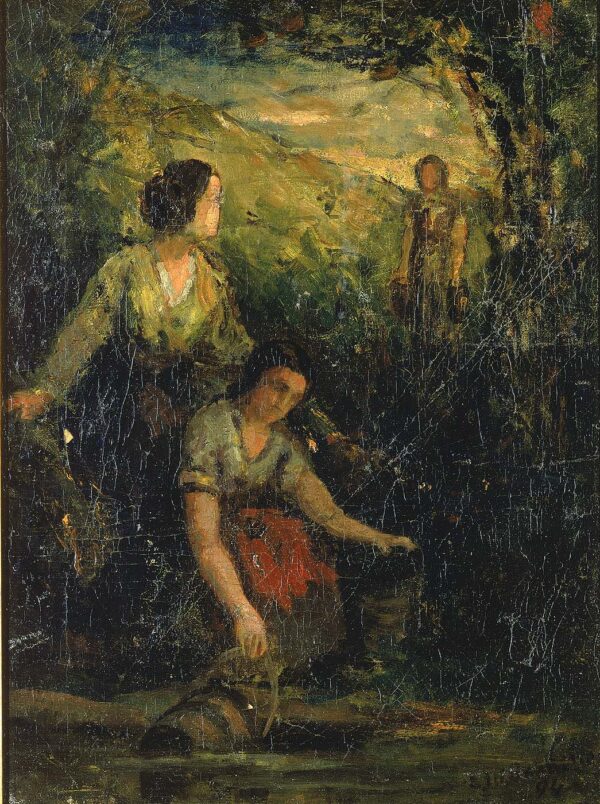 The Drinking Pool (three women at water) by Edward Mitchell Bannister, hand-painted oil painting reproduction