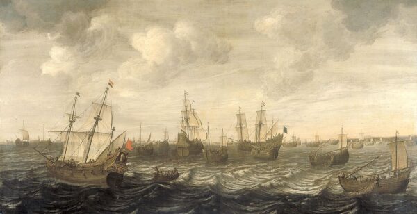 The Dutch Herring Fleet under Sail by Cornelis Beelt, hand-painted oil painting reproduction