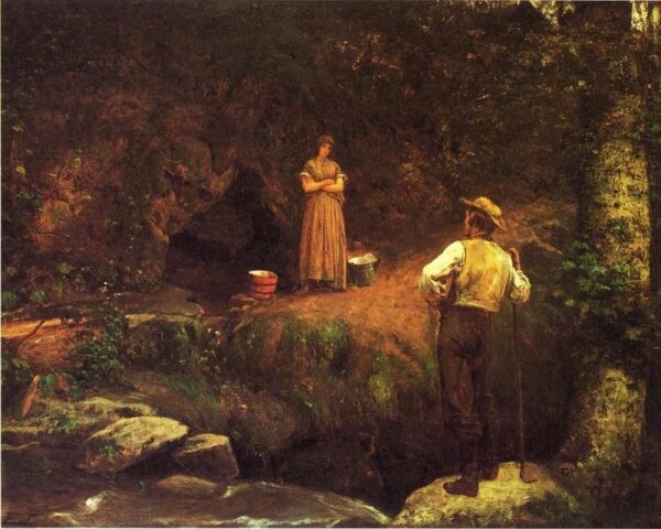 The Early Lovers by Eastman Johnson, hand-painted oil painting reproduction