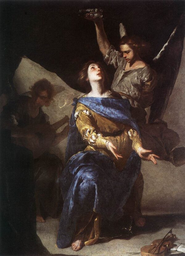 The Ecstasy of St Cecilia by Bernardo Cavallino, hand-painted oil painting reproduction