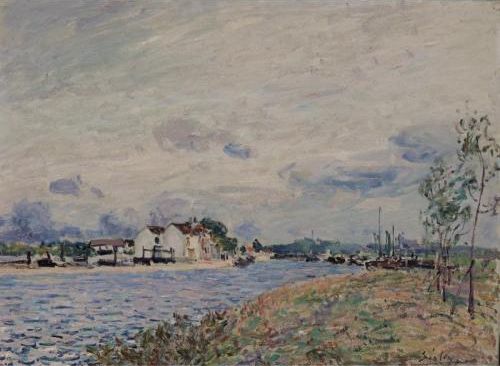 The Embankments of the Loing at Saint-Mammes by Alfred Sisley, hand-painted oil reproduction