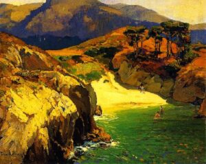 The Emerald Cove Carmel by Franz Bischoff, hand-painted oil painting reproduction