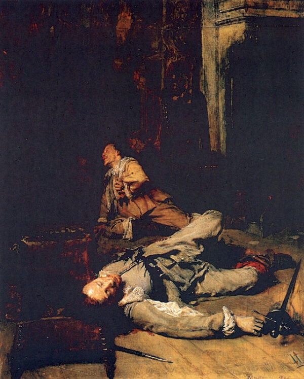 The End of the Game of Cards by Jean-Louis Ernest Meissonier, hand-painted oil painting reproduction