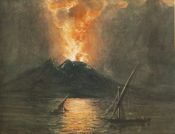 The Eruption of the Vesuv by Miklós Barabás, hand-painted oil painting reproduction