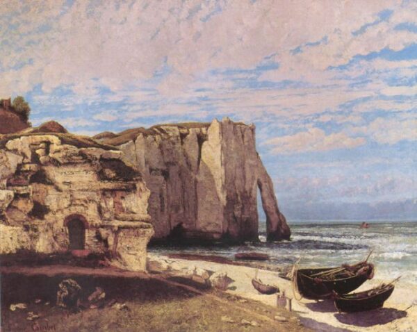 The Etretat Cliffs after the Storm by Gustave Courbet, hand-painted oil painting reproduction
