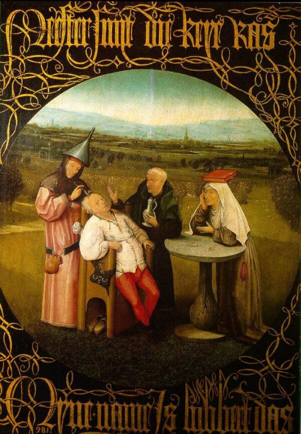 The Extraction of the Stone of Madness by Hieronymus Bosch, hand-painted oil painting reproduction