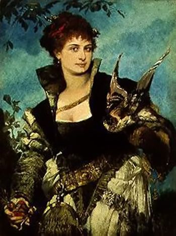 The Falconress by Hans Makart, hand-painted oil reproduction