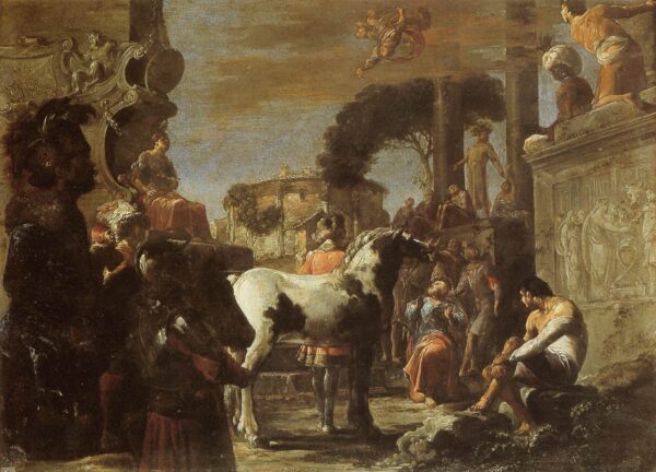 The Fall of Simon Magus by Leonard Bramer, hand-painted oil painting reproduction
