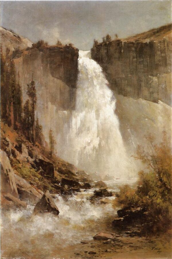 The Falls of Yosemite by Thomas Hill, hand-painted oil painting reproduction