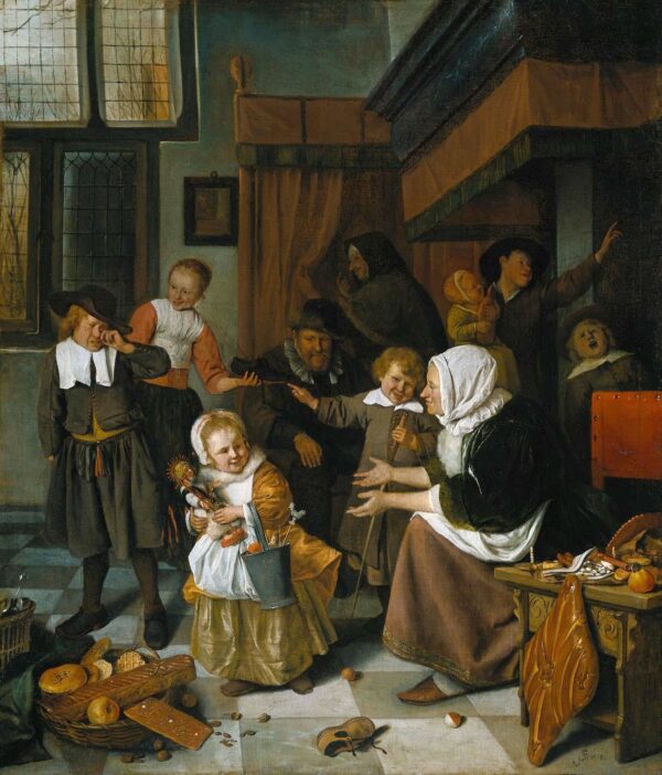 The Feast of Saint Nicholas by Jan Steen, hand-painted oil painting reproduction