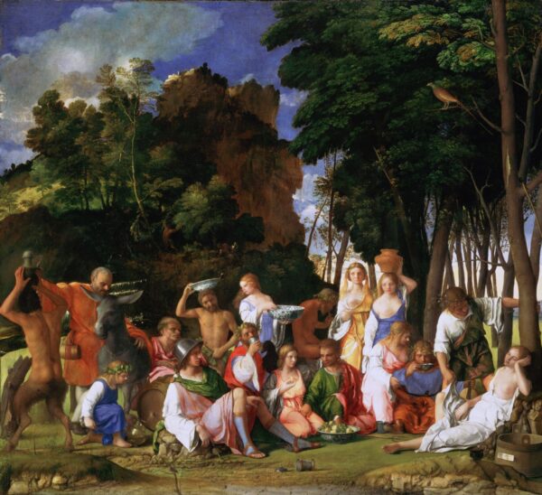 The Feast of the Gods by Giovanni Bellini, hand-painted oil painting reproduction