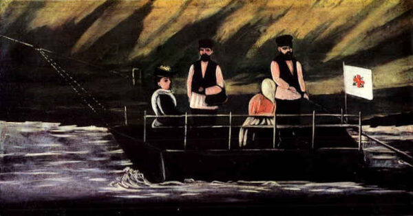 The Ferry At Didubeh by Niko Pirosmani, hand-painted oil painting reproduction