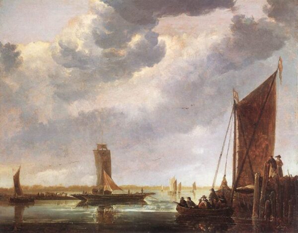The Ferry Boat by Aelbert Cuyp, hand-painted oil painting reproduction