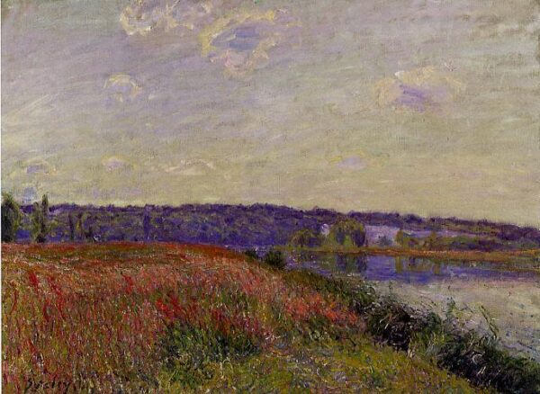 The Fields and Hills of Veneux-Nadon by Alfred Sisley, hand-painted oil painting reproduction