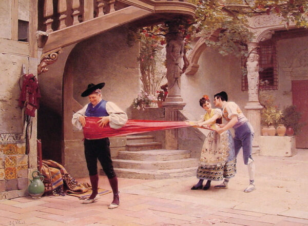 The Final Touch by Jehan Georges Vibert, hand-painted oil painting reproduction