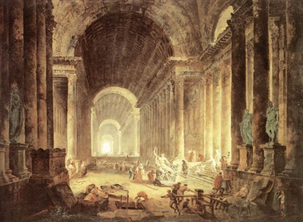 The Finding of the Laokoon by Hubert Robert, hand-painted oil painting reproduction