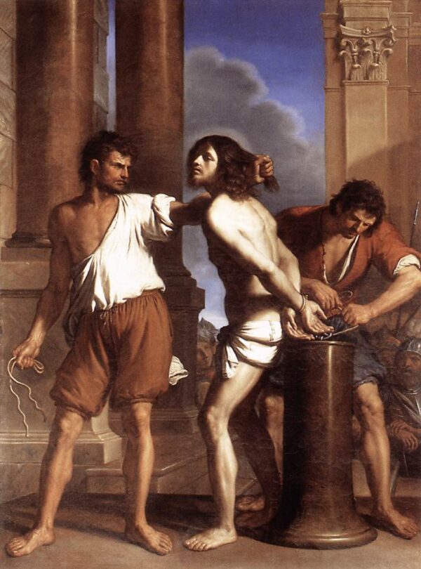The Flagellation of Christ by Guercino, hand-painted oil painting reproduction