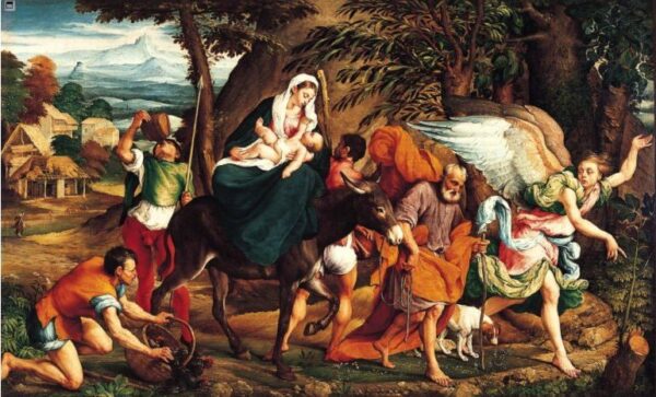 The Flight Into Egypt by Jacopo Bassano, hand-painted oil painting reproduction