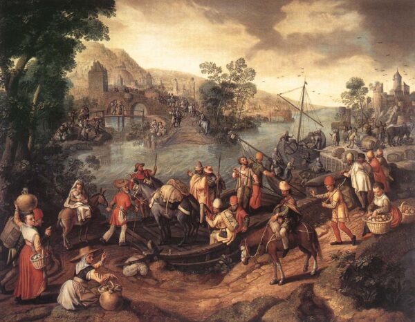 The Flight into Egypt by Joachim Beuckelaer, hand-painted oil painting reproduction