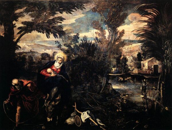 The Flight into Egypt by Tintoretto, hand-painted oil painting reproduction