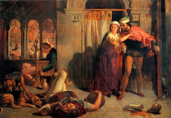 The Flight of Madeleine and Porphyro by William Holman Hunt, hand-painted oil painting reproduction