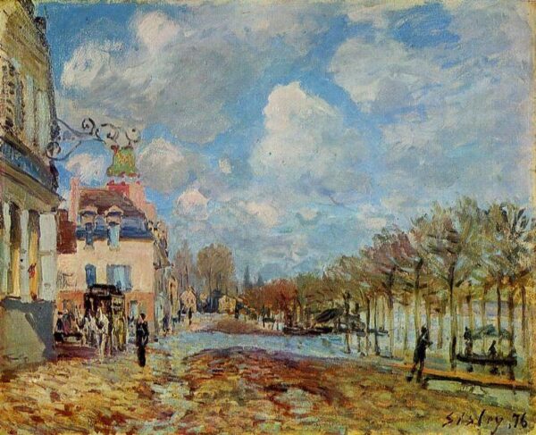 The Flood at Port-Marly by Alfred Sisley, hand-painted oil painting reproduction