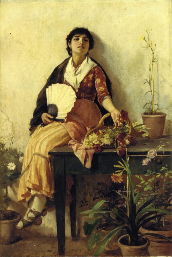 The Florentine Girl by Frank Duveneck, hand-painted oil reproduction
