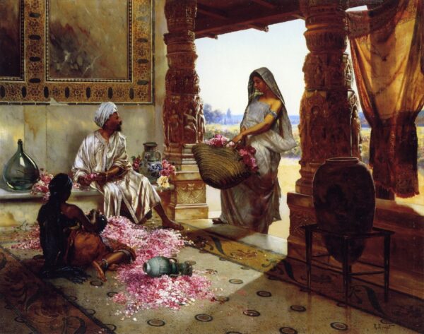 The Flower Maidens by Rudolf Ernst, hand-painted oil painting reproduction