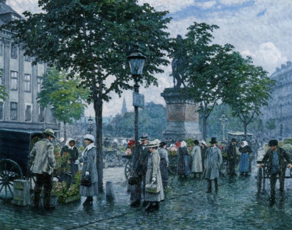 The Flower Market by Paul Gustave Fischer, hand-painted oil painting reproduction