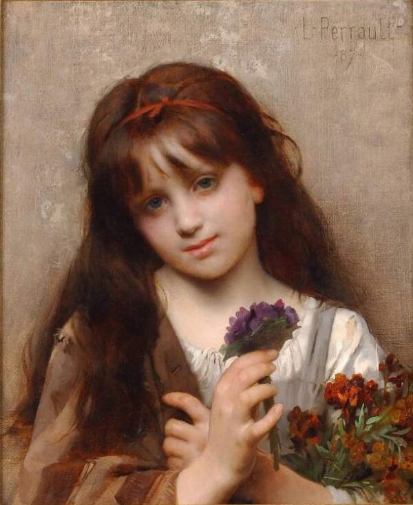 The Flower Vendor by Leon Bazile Perrault, hand-painted oil painting reproduction