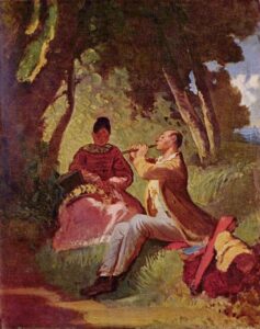 The Flute Concert by Carl Spitzweg, hand-painted oil painting reproduction