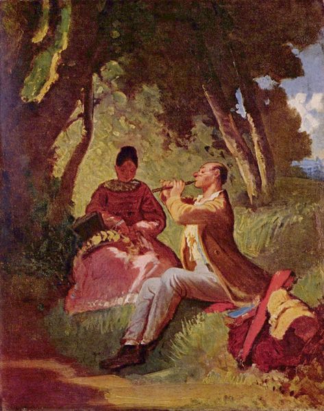The Flute Concert by Carl Spitzweg, hand-painted oil reproduction