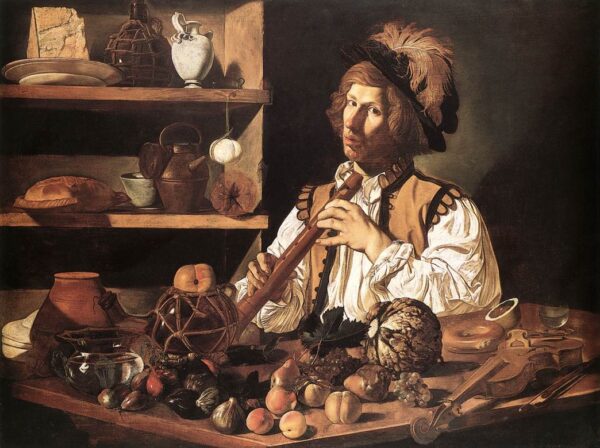 The Flute Player by Cecco del Caravaggio, hand-painted oil painting reproduction