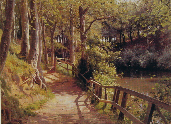 The Forest Path by Peder Mørk Mønsted, hand-painted oil painting reproduction