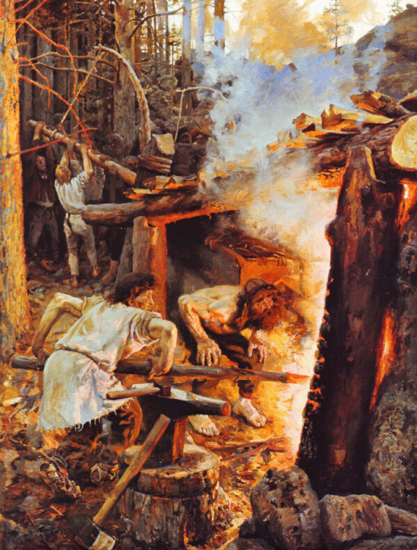 The Forging of the Sampo by Akseli Gallen-Kallela, hand-painted oil painting reproduction