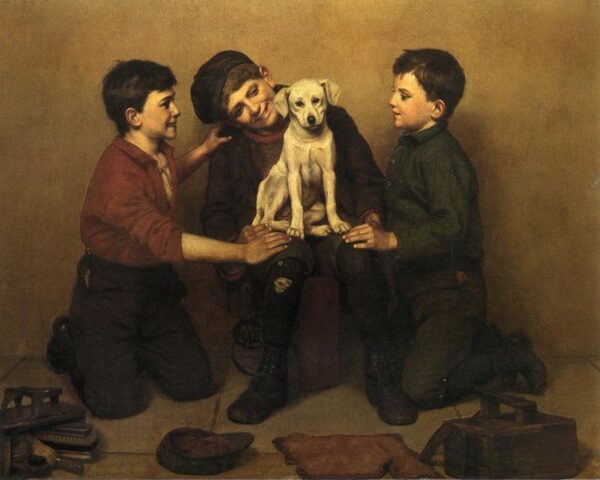 The Foundling by John G Brown, hand-painted oil painting reproduction