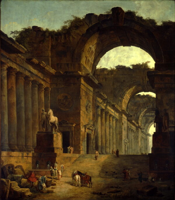 The Fountains by Hubert Robert, hand-painted oil painting reproduction