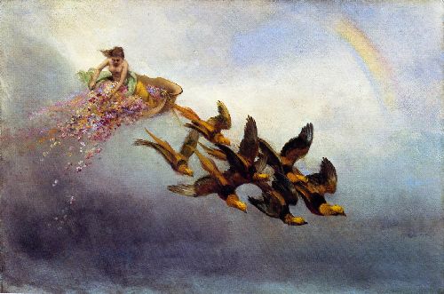 The Four Seasons Spring by William Holbrook Beard, hand-painted oil reproduction