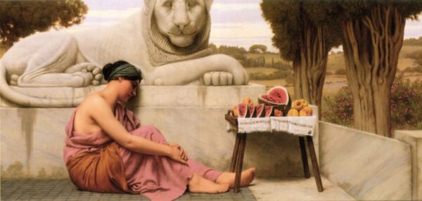 The Fruit Vendor by John William Godward, hand-painted oil painting reproduction